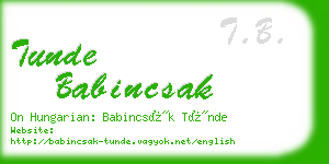 tunde babincsak business card